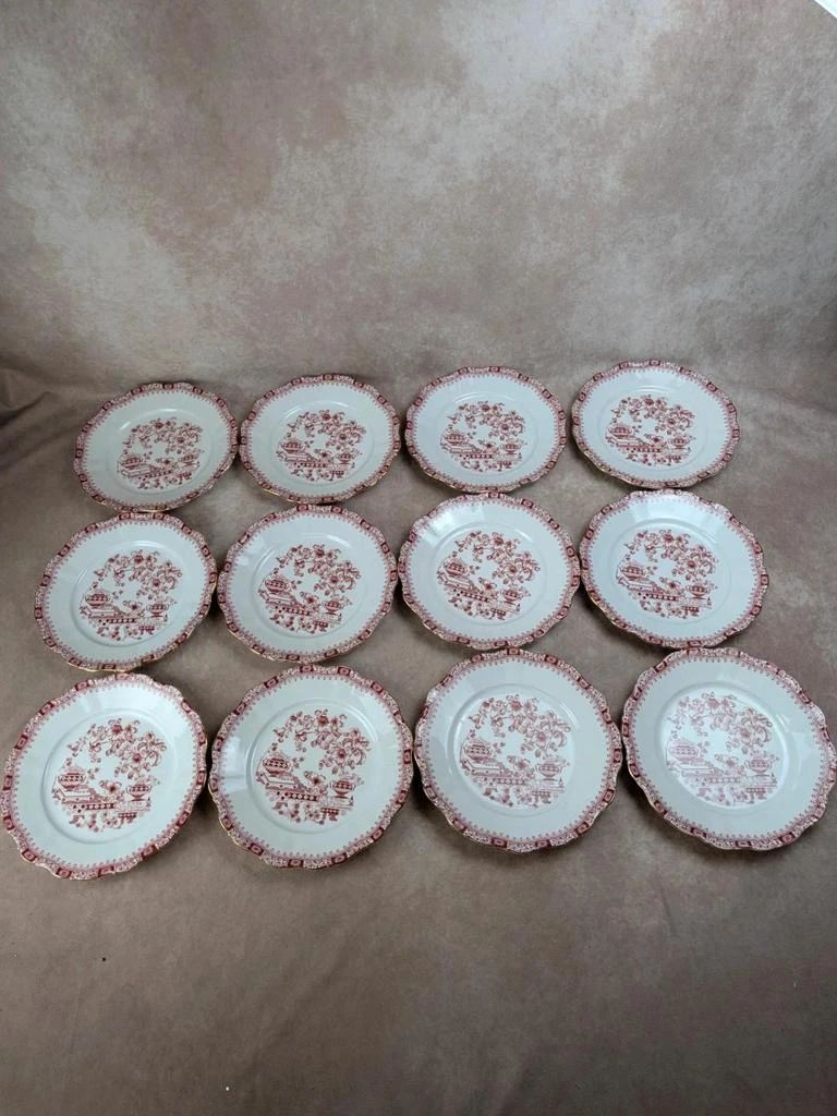 Lot of 12 dinner plates Seltmann Weiden Bavaria Theresia red – photo 2